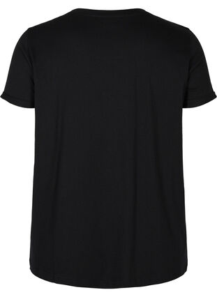 T-skjorte til trening med trykk, Black Diva Pink, Packshot image number 1