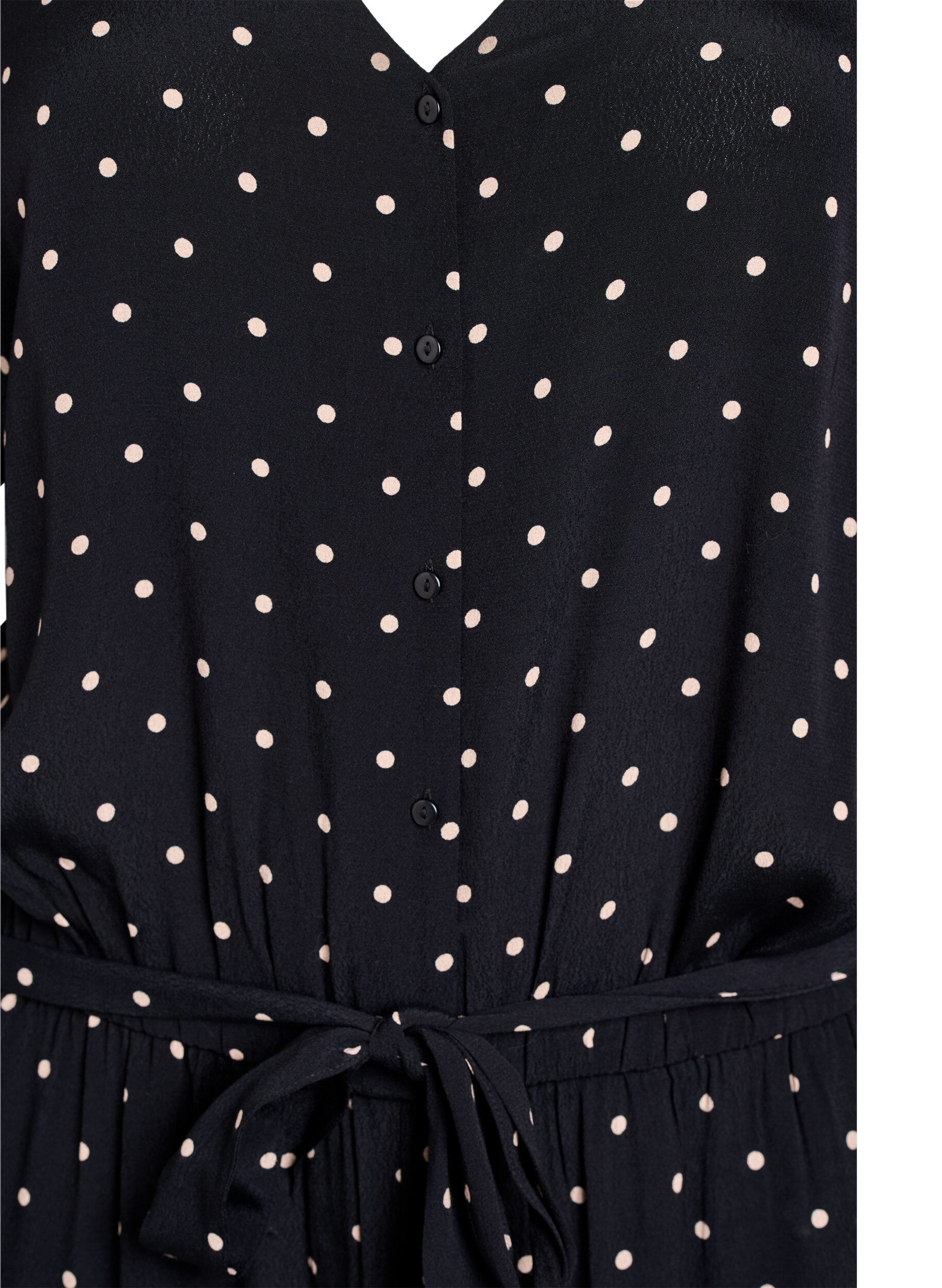 Zizzi Prikket jumpsuit med korte ermer, Svart, Packshot image number 2