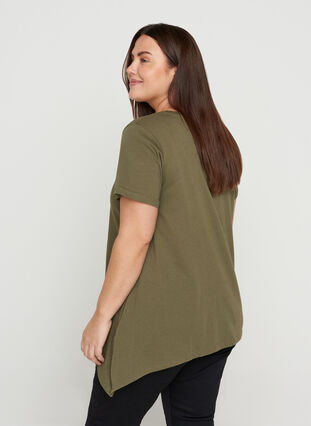 T-skjorte i bomull med A-form, Ivy Green XOXO, Model image number 1