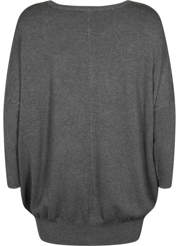 Strikket tunika i en viskoseblanding, Dark Grey Melange, Packshot image number 1