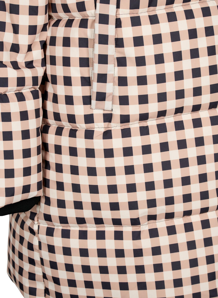 Sjekket puffer vinterjakke, Black w. Nomad Check, Packshot image number 3