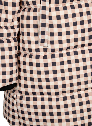 Zizzi Sjekket puffer vinterjakke, Black w. Nomad Check, Packshot image number 3