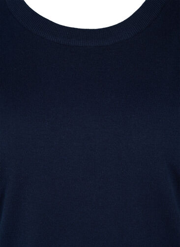 Strikkegenser med 3/4-ermer, Navy Blazer, Packshot image number 2