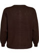 Strikket cardigan med hjerte hullbroderi, Brun, Packshot image number 1