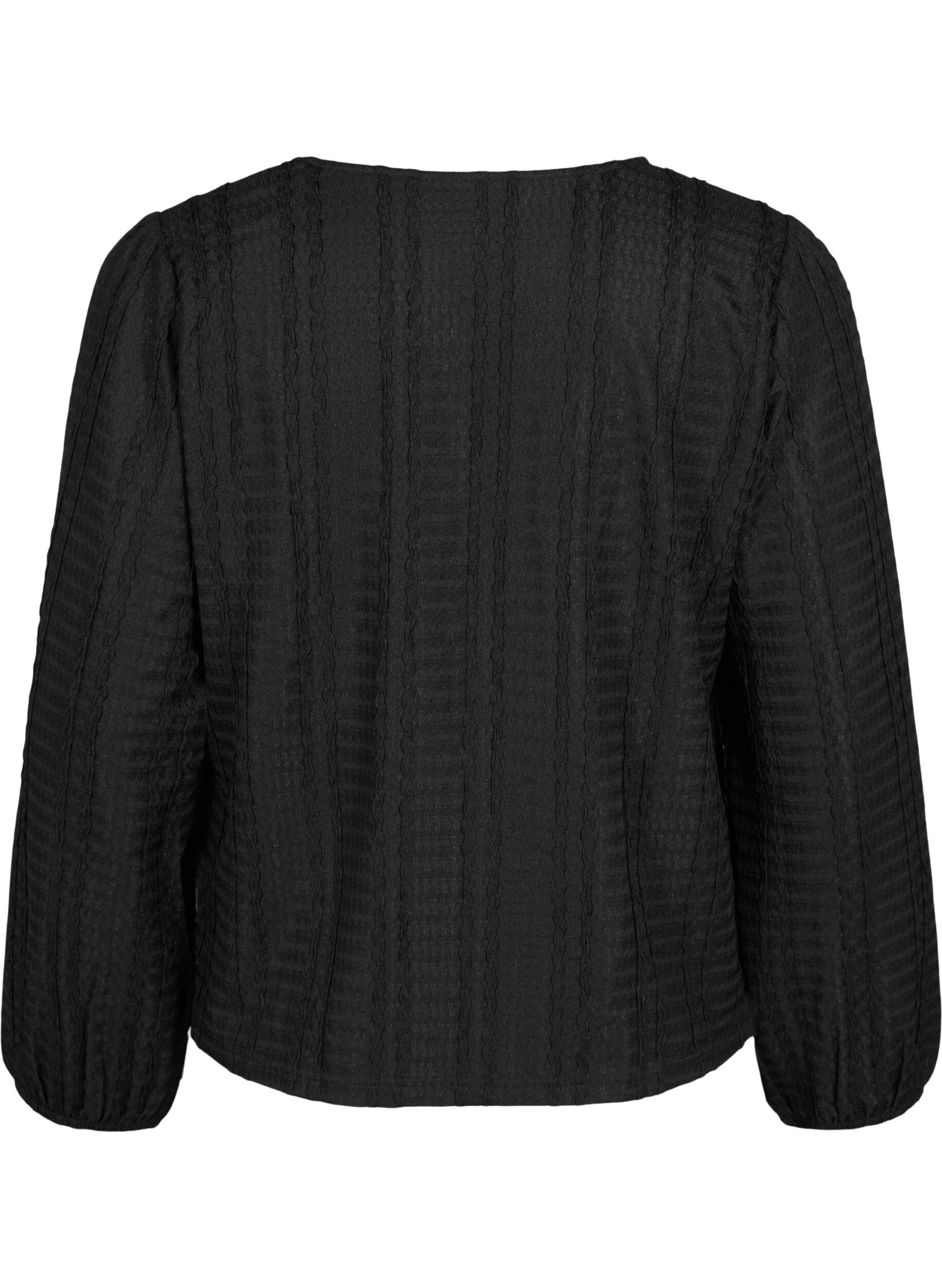 Zizzi Cardigan med b&aring;nd, Black, Packshot image number 1