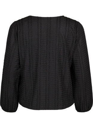 Zizzi Cardigan med bånd, Black, Packshot image number 1