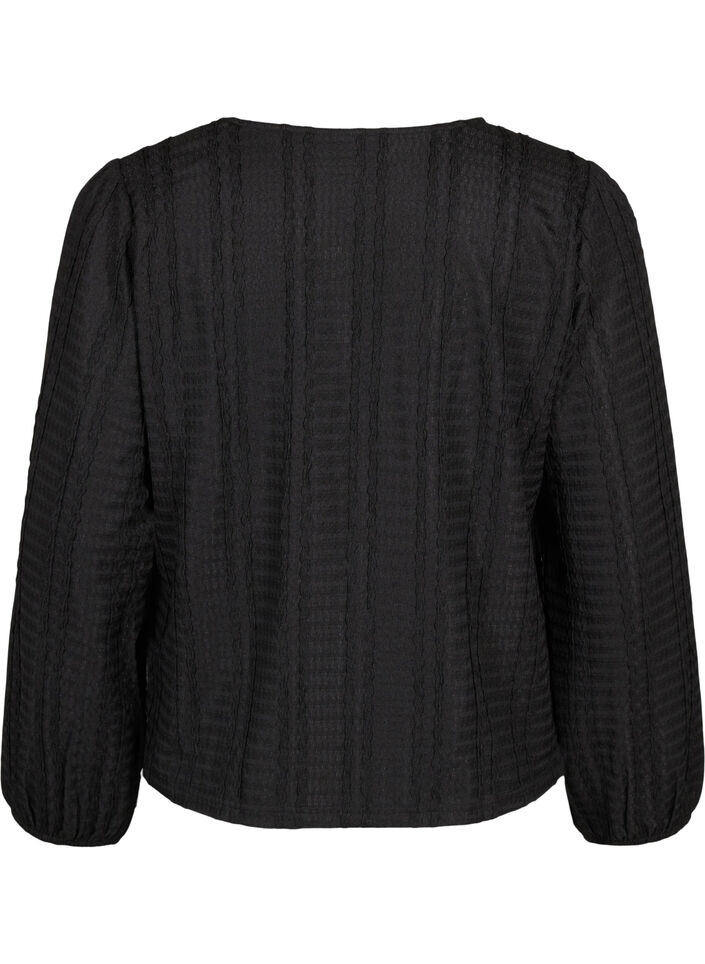 Cardigan med bånd, Black, Packshot image number 1