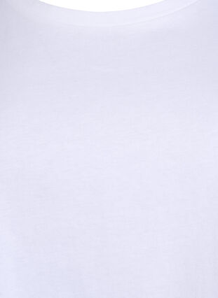 Zizzi T-skjorte med Broderie Anglaise-ermer, Hvit, Packshot image number 2