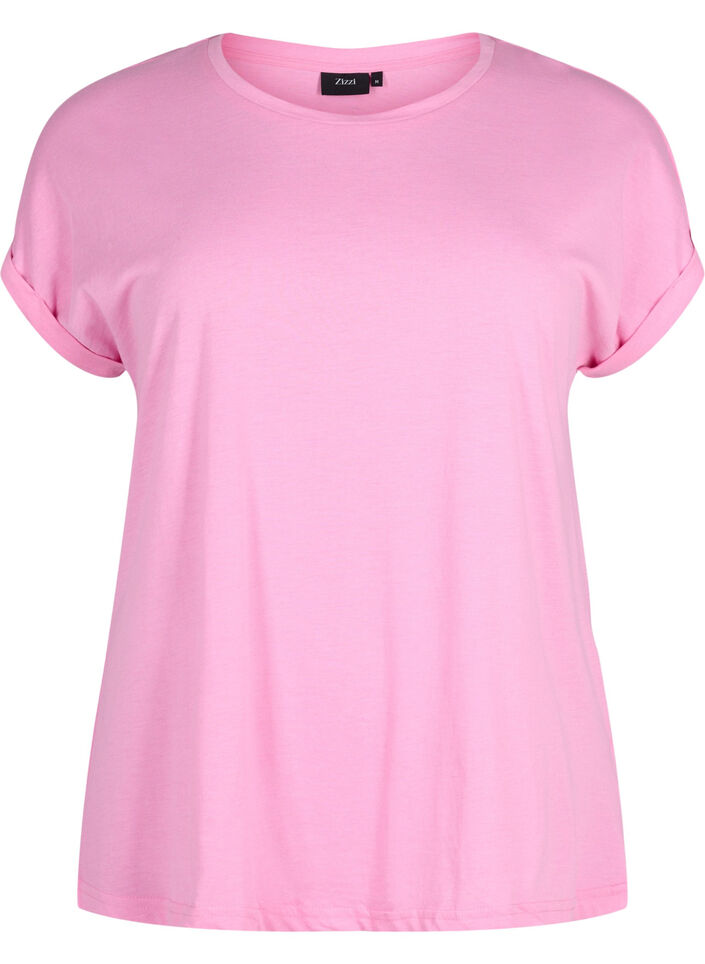 Kortermet T-skjorte i bomullsblanding, Rosa, Packshot image number 0