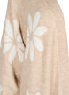 Lang strikket cardigan med blomster, Simply Taupe Comb, Packshot image number 2