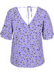 Blomstrete viskosebluse med snøredetalj, Lilac Flower Print, Packshot image number 1