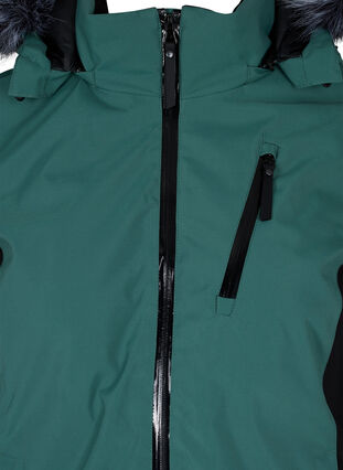 Skijakke med avtagbar hette, Mallard Green Comb, Packshot image number 2