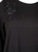 Bluse med broderi og rhinsteiner, Black, Packshot image number 2