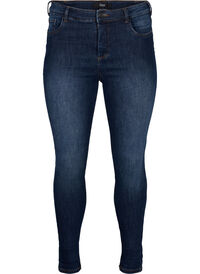Supersmale jeans med høy midje, Dark Blue Supersmale jeans med høy midje
