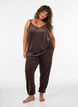 Loose fit velourbukser, Brun, Model image number 1