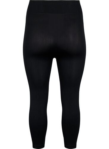 Sømløs 3/4-leggings, Black, Packshot image number 1