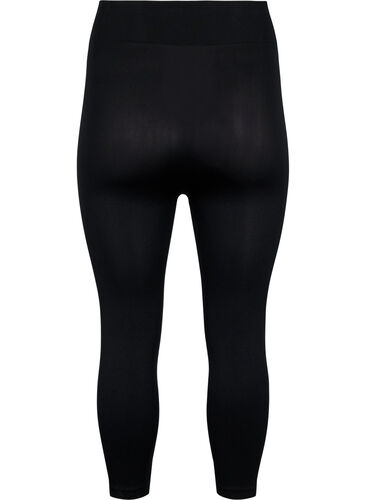 Sømløs 3/4-leggings, Black, Packshot image number 1