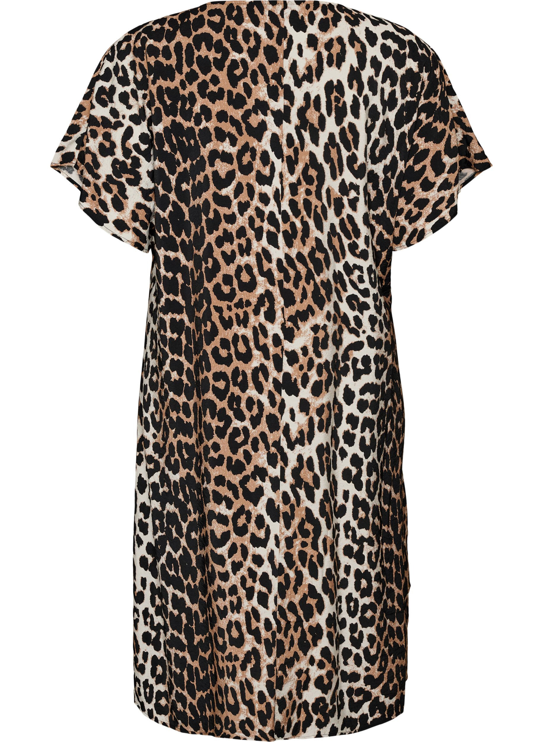 ZizziKjole med V-hals i viskose, Brun, Packshot image number 1