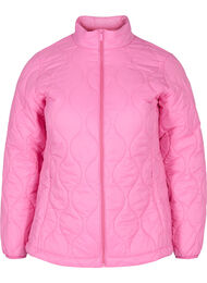 Quiltet jakke med glidelås og lommer, Hot Pink, Packshot