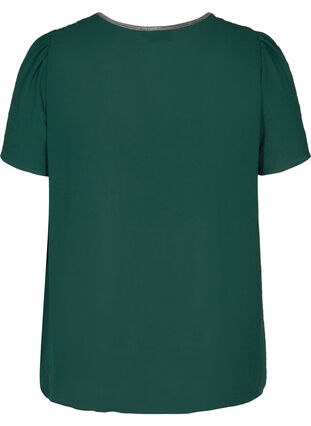 Ensfarget bluse med korte ermer, Pine Grove, Packshot image number 1
