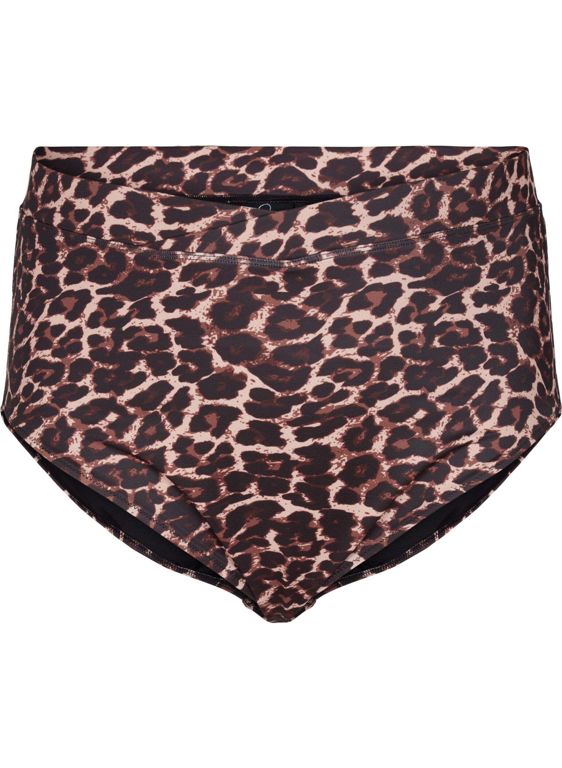 Zizzi Bikinibukser med utskrift og h&oslash;y midje, Autentic Leopard, Packshot image number 0