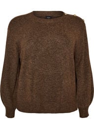 Strikket bluse med knappdetalj, 0890