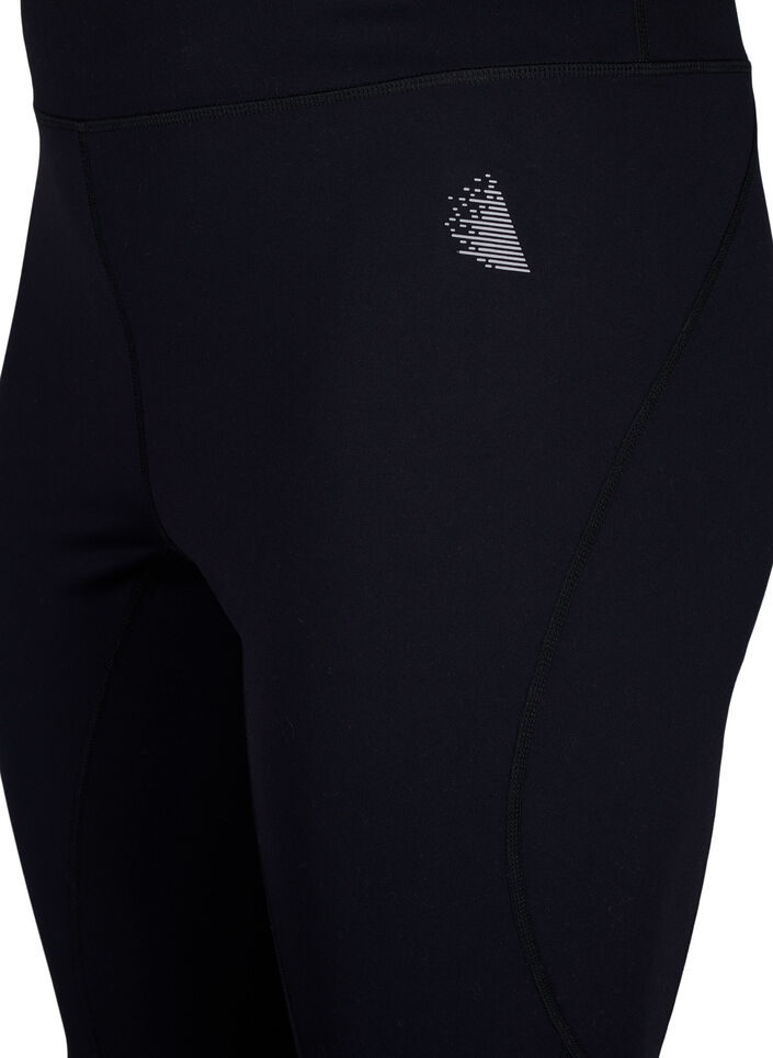 Treningsleggings med forsterkning på innsiden av lårene, Black, Packshot image number 2
