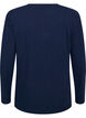 Basis jersey bluse med lange ermer, Bl&aring;, Packshot image number 1