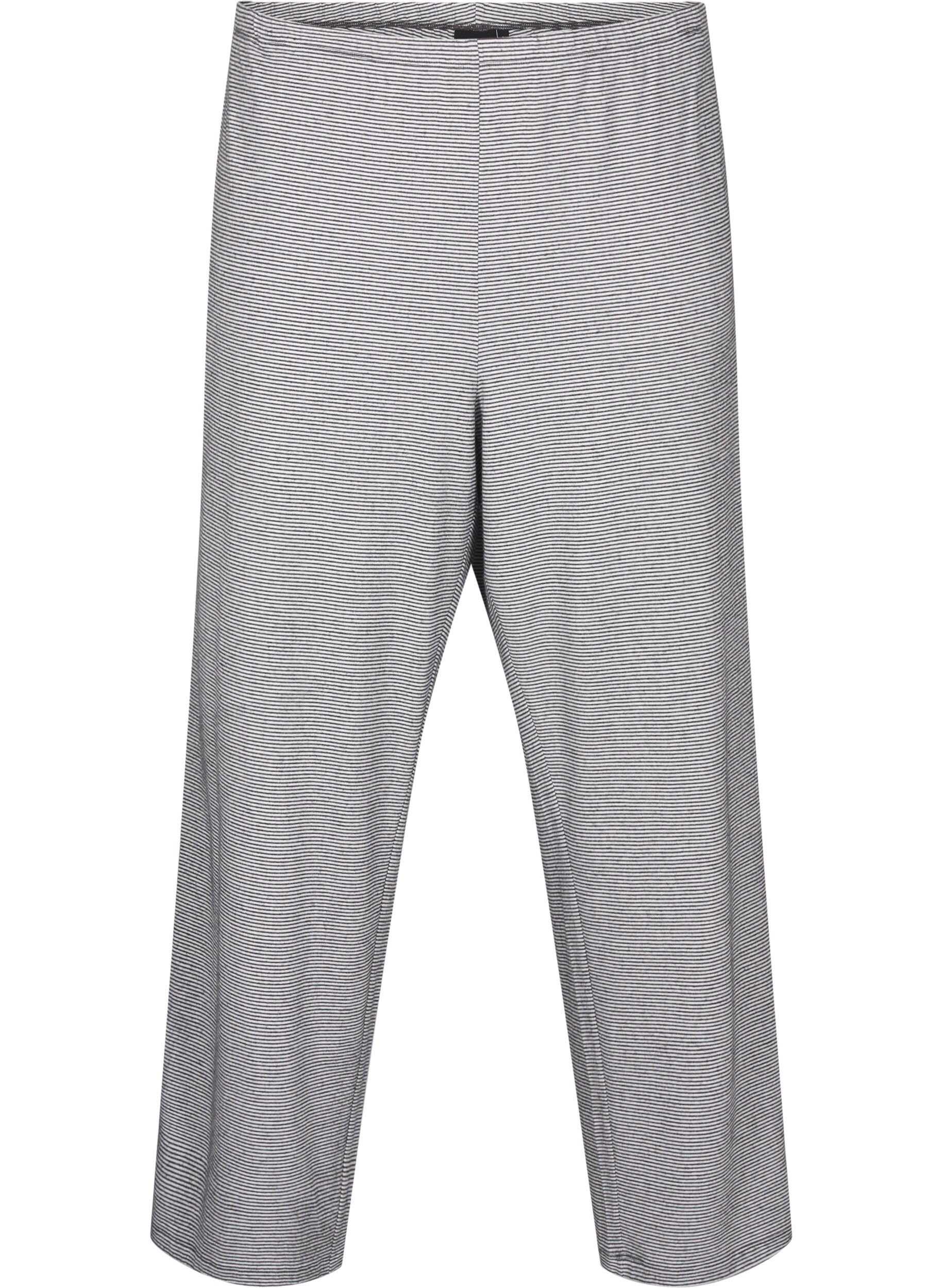 Zizzi Pysjamasbukse med lommer, Striped DGM , Packshot image number 0