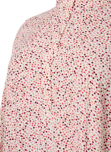 Prikket viskosekjole med knapper, Rose Dot AOP, Packshot image number 2