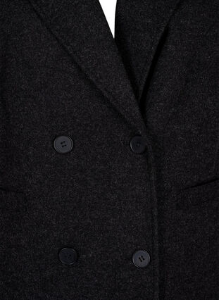 Zizzi Lang vest i ull-look, Dark Grey Melange, Packshot image number 2