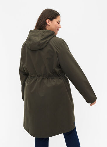 FLASH - Vannavvisende parkas med hette, Black Ink, Model image number 1