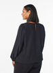 Bluse med s&oslash;lvglitter, Svart, Model image number 2