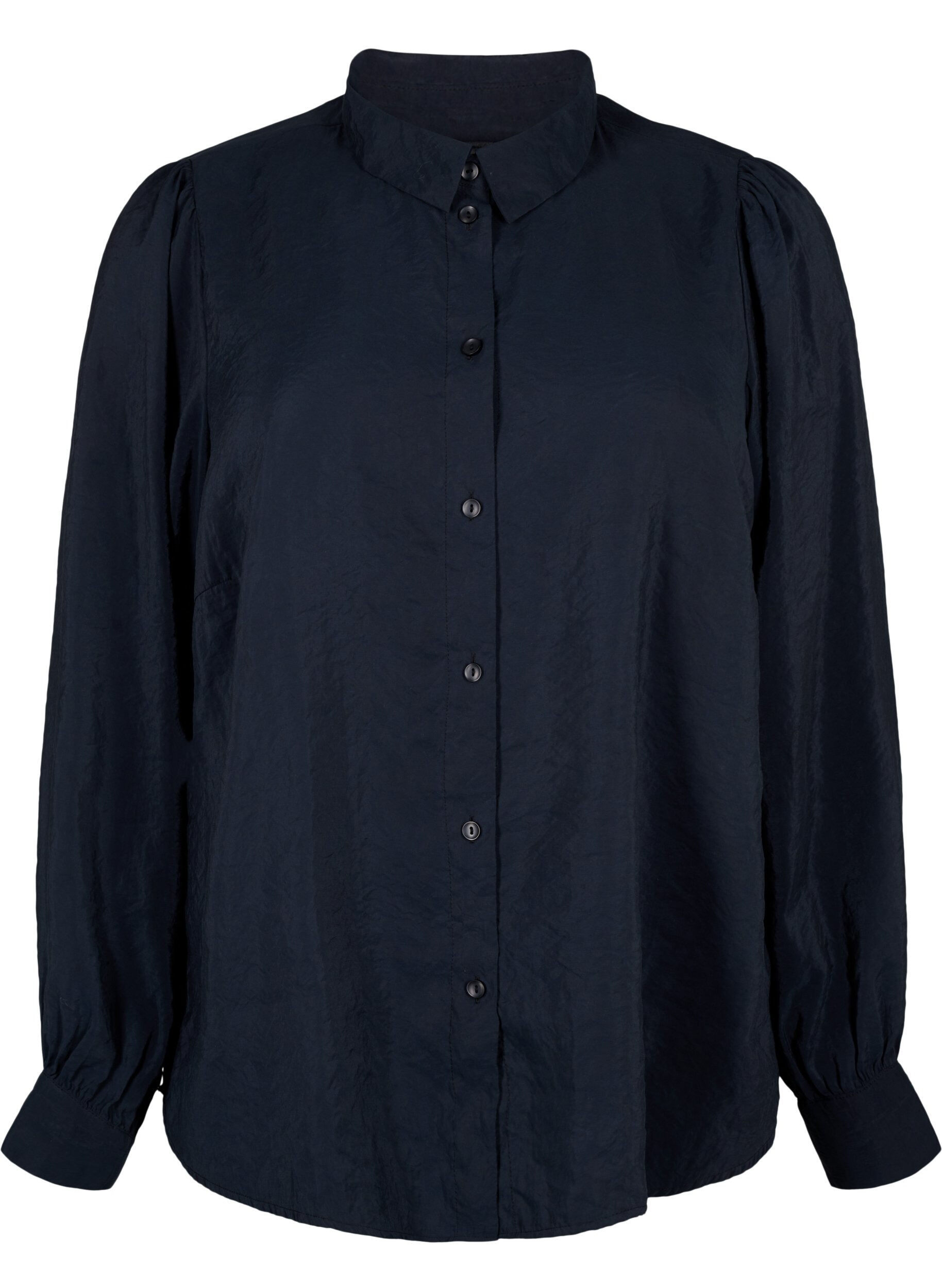 Zizzi Langermet skjorte i Tencel &trade; Modal, Black, Packshot image number 0