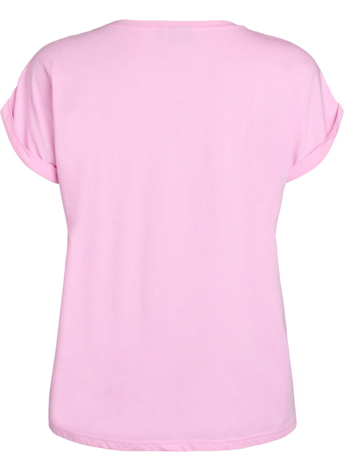 Kortermet T-skjorte i bomullsblanding, Rosa, Packshot image number 1