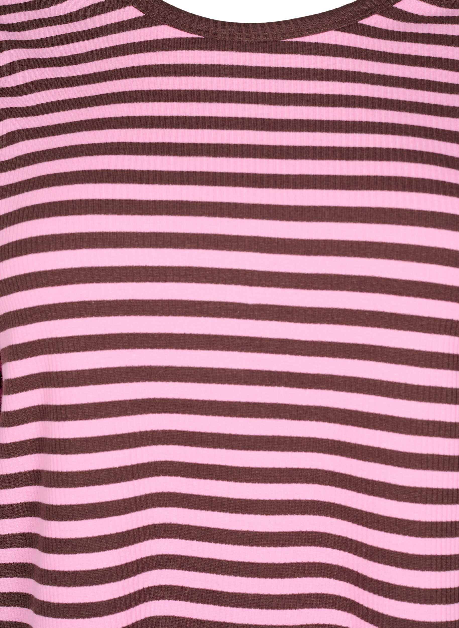 ZizziStripete bluse med lange ermer, Rosa, Packshot image number 2