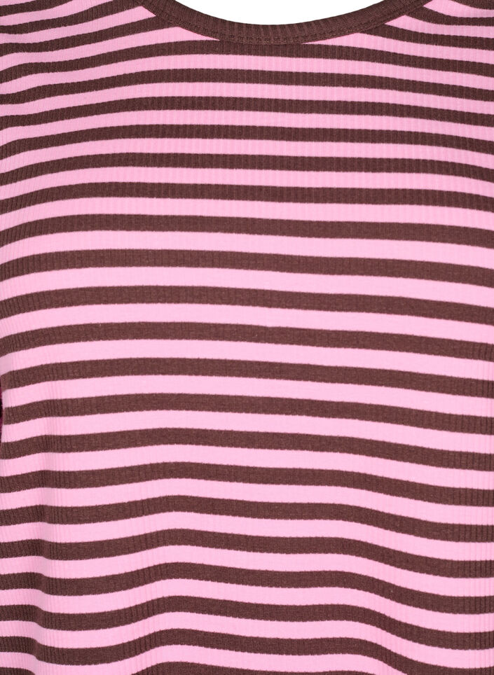 Stripete bluse med lange ermer, Rosa, Packshot image number 2