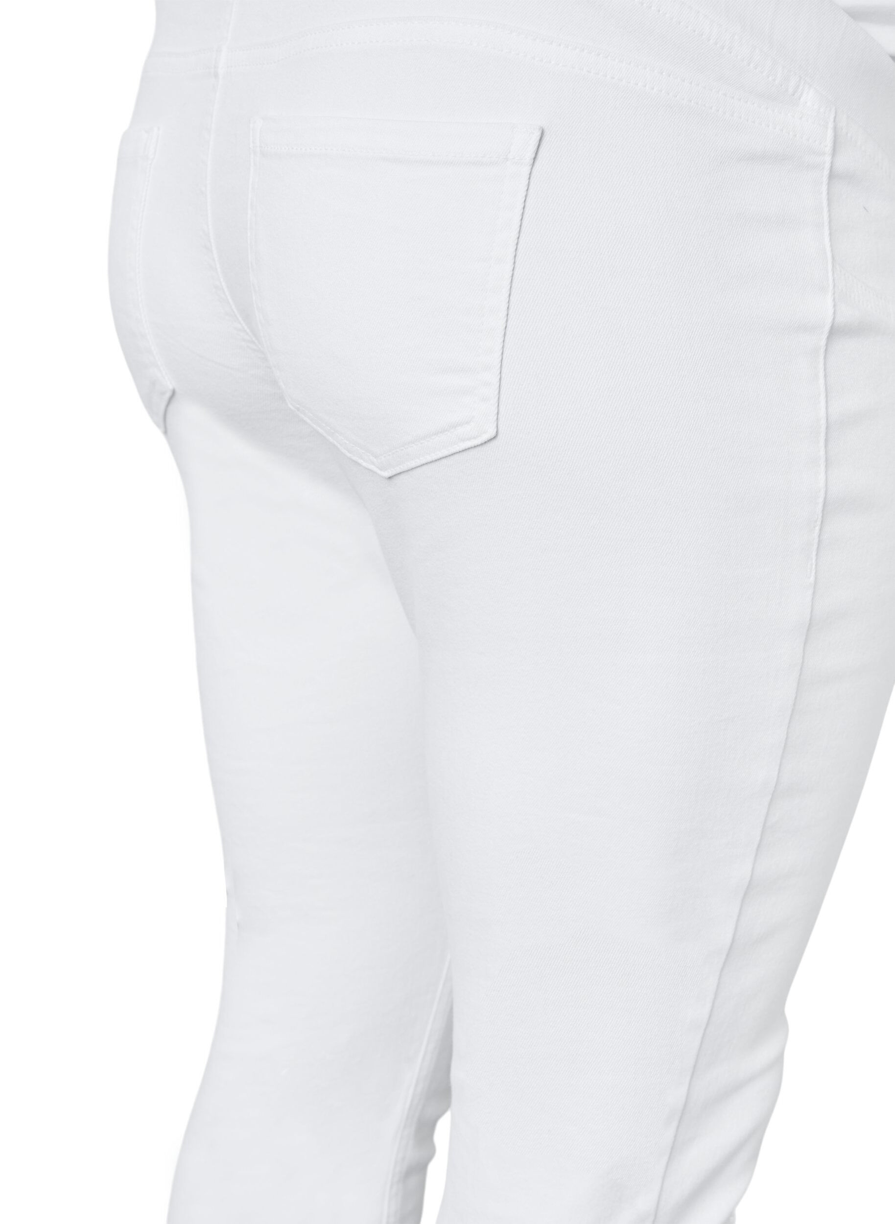 Zizzi Jeggings til gravide i bomull, White, Packshot image number 3