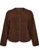 Teddyjakke med rund hals og knapper, Brun, Packshot image number 0