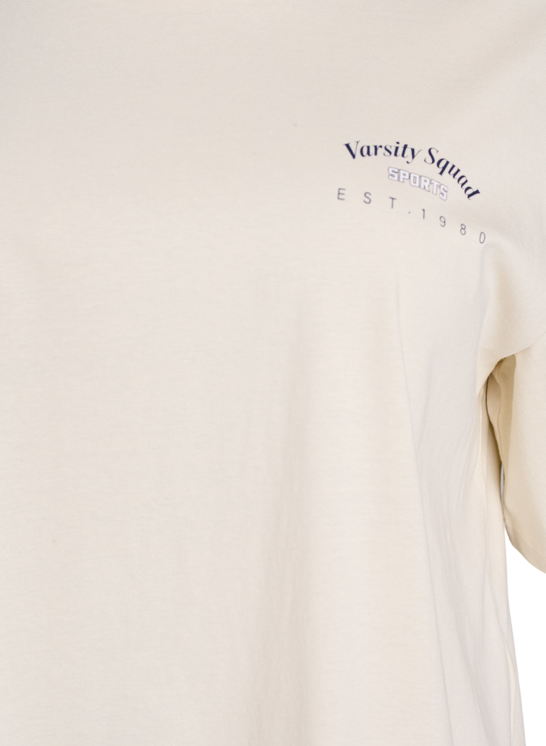 Zizzi Oversized T-skjorte med ryggprint, Beige, Packshot image number 2
