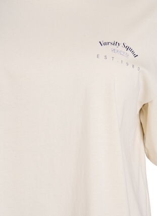 Zizzi Oversized T-skjorte med ryggprint, Beige, Packshot image number 2