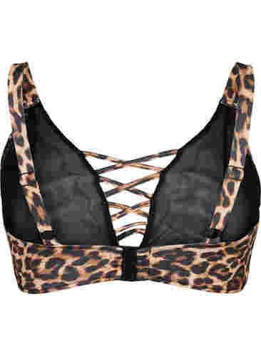Leopardmønstrete bikinioverdel med stringdetaljer, Autentic Leopard, Packshot image number 1