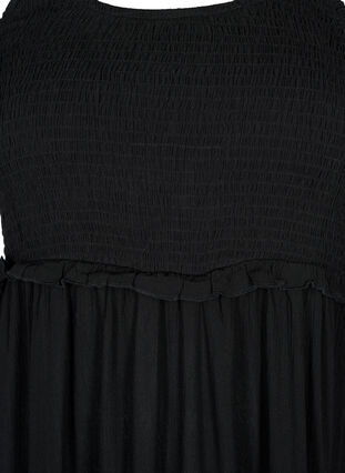 Midikjole i viskose med smock, Black, Packshot image number 2