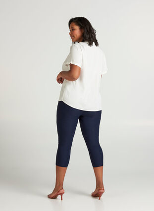 Zizzi Tettsittende 3/4-bukser med glidelås, Night Sky, Model image number 1