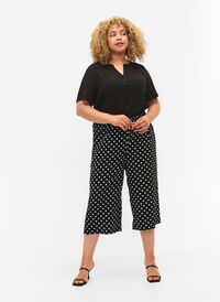 Culottebukser med mønster, Black w. Dots, Model