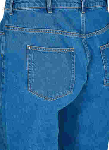 Straight jeans med høyt liv, Blue denim, Packshot image number 3