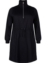 Kjole med glidelås og knyting, Black
