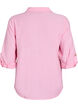 Skjorte i lin og viskose med 3/4 ermer, Rosa, Packshot image number 1