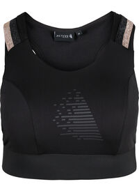 Sports-BH med glitter og krysset rygg