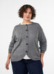 Cardigan med knapper og avrundet front, Gr&aring;, Model image number 0